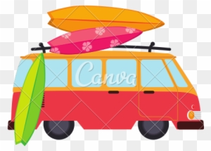 Vw Bus Surf Clip Art - Travel Car Icon Png