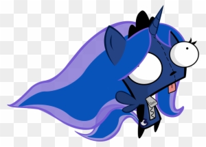 Gir, Invader Zim, Princess Luna, Safe, Simple Background, - My Little ...