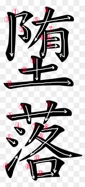 Kanji Stroke Order For 堕落 Dan And Kyu Kanji Free Transparent Png Clipart Images Download