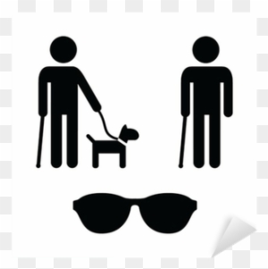 Blind Man Icons Set - Alcohol Units Men And Women