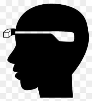 Google Glasses On A Man Head From Side View Vector - Glasses Side View Cartoon