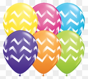 Chevron Stripe Balloons - Chevron Stripes Latex Balloons | 6 Count | 11" | Qualatex