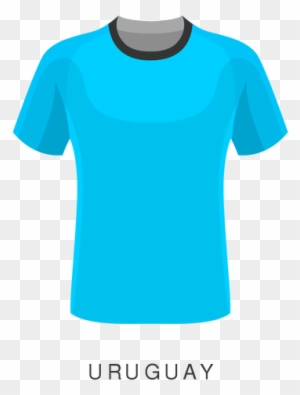 Uruguay World Cup Football Shirt Cartoon Transparent - Turquoise Blue T Shirt