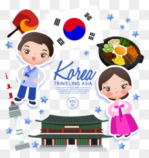 Flag Of South Korea Euclidean Vector Cartoon - South Korea Flag Cartoon