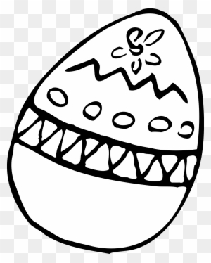 Alligator - Clipart - Black - And - White - Easter Eggs Black White