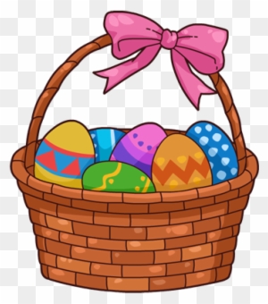 Basket Clip Art - Easter Egg Basket Cartoon - Free Transparent PNG Clipart Images Download
