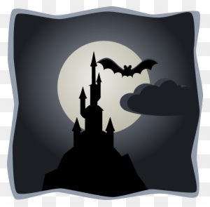Spooky Castle In Full Moon - Spooky Castle Cartoon
