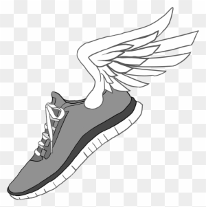 Track Shoe Running Shoe Telephone Clip Art Image Image - Running Shoes With Wings