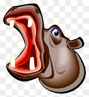 Free Hippo Clipart - Hippo Mouth Open Cartoon