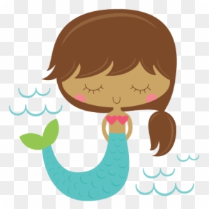 Cute Mermaid Cliparts - Miss Kate Cuttables Mermaid