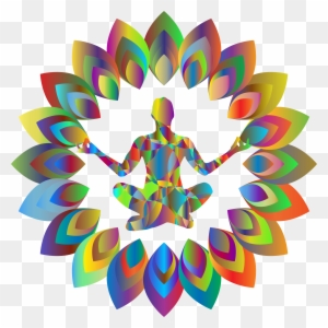 Clipart Prismatic Abstract Blossom Yoga Pose - Yoga Png Cliparts Transparent