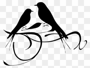 Birds On A Branch Clip Art - Clip Art Love Birds