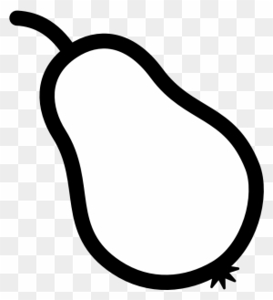 Cherry Clipart Black And White - Pear Outline