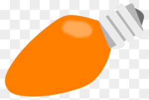Christmas Clipart Light Bulb - Orange Christmas Light Bulb
