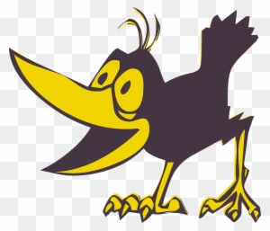 Funny Bird Cartoon Animal Cute Birds Vector - Crow
