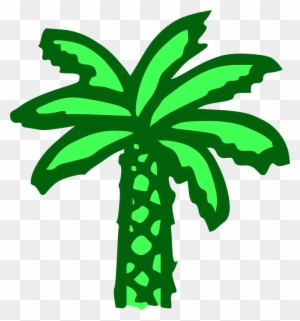 Palm Tree, Green, Beach, Banana Tree - Cartoon Palm Tree