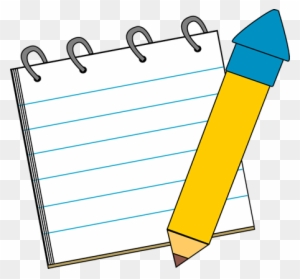 notebook and pencil clip art