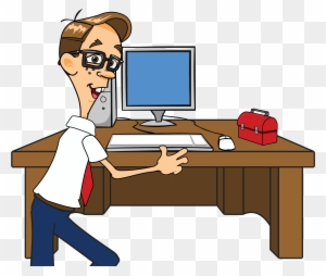 Ms Windows Clipart Computer Repair - Computer Nerd Cartoon Png