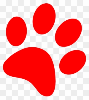 Wildcat Paw Clip Art - Red Dog Paw Print