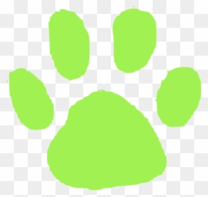 Green Cat Paw Black Background