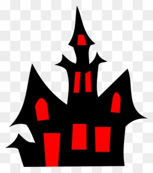 House Halloween Silhouette Cartoon Dark Horror - Haunted House Clipart