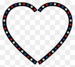 Free Clipart Of A Patriotic American Star Patterned - Red White Blue Heart