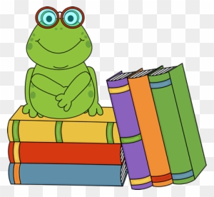 Books For Clip Art - Frog Reading A Book
