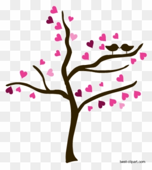 Love Birds On A Tree, Free Valentine Clip Art - Wedding