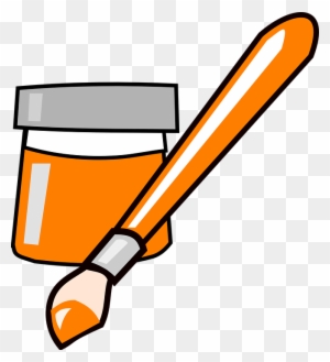 Orange Clipart Paintbrush - Paint Brush Clip Art