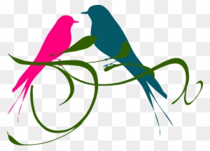 Lovebird Clipart Pink Bird - Clip Art Love Birds