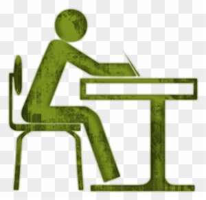 College Room Cliparts - Student Sitting At Desk