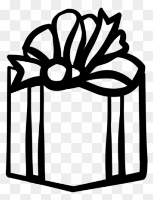 Present Black And White T Clipart Black And White - Gift Box Black And White