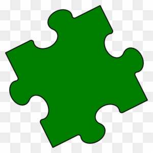 Green Retro Clip Art - Light Blue Puzzle Piece
