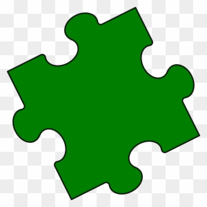 Green Retro Clip Art - Light Blue Puzzle Piece
