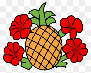 Pineapple With Flowers Clip Art At Clker - Pineapple Clip Art
