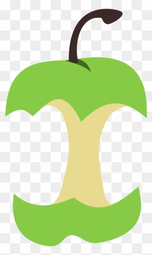 Red Apple Core With Shadow - Green Apple Cutie Mark