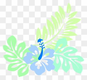 Hawaiian Blue Clip Art - Hawaiian Flower Artwork Print Desig 5'x7'area Rug