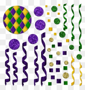 Free Mardi Gras Themed Streamers/confetti Graphics - Mardi Gras Confetti Clipart