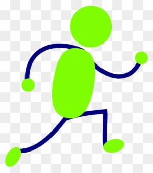 Green And Blue Running Man Clip Art - Running Clipart Animation