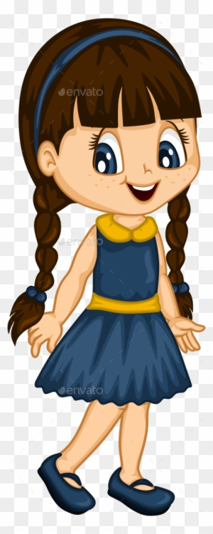 Cute Little Girl For 4 Seasons - Little Girl Cartoon