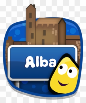 A Cbeebies Bug In Front Of An Alba Sign - Alba Cbeebies