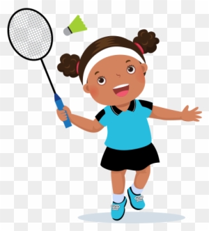 Clipart Badminton Oynayan Kız Çocuğu - Clip Art Playing Sports