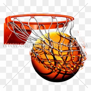 basketball hoop and ball clipart image