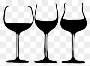 Cheers 3 Wine Glasses Standard Weight - Black And White Cheers Glasses