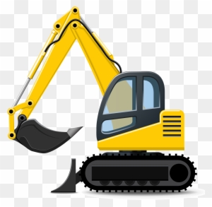 Excavator Heavy Equipment Backhoe Clip Art - Clip Art Construction Trucks