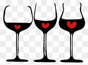 Cheers 3 Red Hearts Wine Glasses Standard Weight - Wine Glass