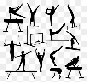 Gymnastics Silhouette Vault Clip Art - Gymnastics Silhouette