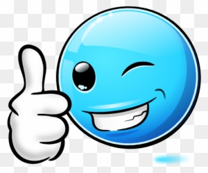 Blue Smiley Face Thumbs Up - Blue Smiley Thumbs Up