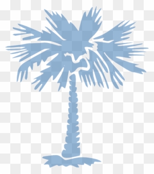 Date Palm Clipart Navy Blue - Palmetto Tree And Crescent Moon