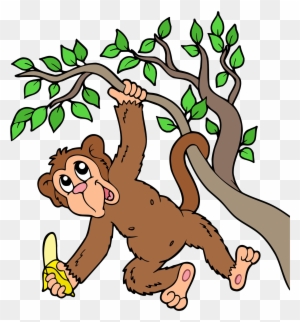 Clipart Monkey Swinging In A Tree